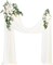 Artificial Wedding Arch Flowers Kit Pack of 4 White Sage Floral Swags with Chiffon Drapes Silk Rose Arch Decor for Ceremony Backdrop Reception Party